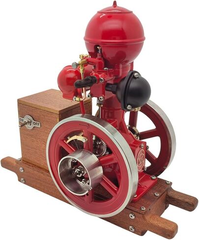 Z-Series Hit and Miss Engine Model with Ignition System Wooden Stand, Throttling Governor Water-Cooled Single-Cylinder 4-Stroke Metal Mini Engine That Runs, Decor Gift -RTR in Saudi Arabia