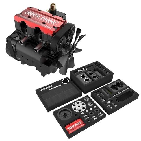 SEMTO Engine ST-NF2 7.0cc Mini Inline Double-Cylinder Four-Stroke Engine Model Kit (Red) (Starter Ignition Kit) in Kuwait