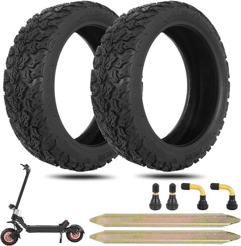 RUTU 10x2.50-6.5 Tubeless Off-Road Tires, Replace 60/70-6.5 Scooter Tires, 10-Inch All-Terrain E- Scooter Tires, Wider Tread (69mm), Compatible with Segway Ninebot G30 G30D G30LP and more in Kuwait