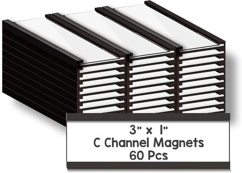 IMAGAME Magnetic Tool Organizer, 30 Packs Flexible Magnetic Label Holder 3"x1", C Channel Tool Box Label Holder for Garage Organization, Workshop, Storage Bin, Locker, Shelf - No Scratch, Easy Move in Kuwait