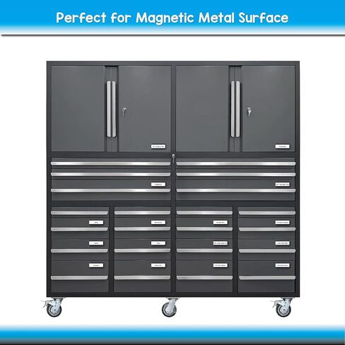 IMAGAME Magnetic Tool Organizer, 30 Packs Flexible Magnetic Label Holder 3"x1", C Channel Tool Box Label Holder for Garage Organization, Workshop, Storage Bin, Locker, Shelf - No Scratch, Easy Move in Kuwait