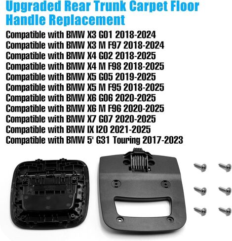 Jaronx متوافق مع مقبض السجاد BMW Trunk Mat لـ X3 G01 2018-2024/X4 G02 2018-2025/X5 G05 2019-2025/X6 G06 X7 G07 2020-2025، استبدال مقبض سجادة الأرضية الخلفية لسيارات BMW 51479471108 in Kuwait
