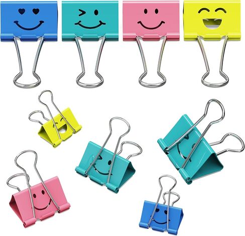 Optomni Binder Clips، 62 حزمة، أحجام متنوعة - صغيرة ومتوسطة وكبيرة، مشابك ورق معدنية ملونة للمكتب والمدرسة والمستندات والملفات والتنظيم in Kuwait