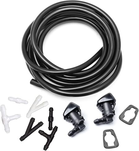 Front Windshield Washer Nozzles Kit for 05-16 Jeep Grand Cherokee 05-13 Chevy Malibu 05-10 Pontiac G6 07-10 Saturn Aura 55372143AB 55079049AA Wiper Spray Washer Jet with 3M Fluid Hose & 6 Connectors in Kuwait