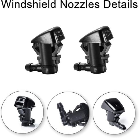 Front Windshield Washer Nozzles Kit for 05-16 Jeep Grand Cherokee 05-13 Chevy Malibu 05-10 Pontiac G6 07-10 Saturn Aura 55372143AB 55079049AA Wiper Spray Washer Jet with 3M Fluid Hose & 6 Connectors in Kuwait
