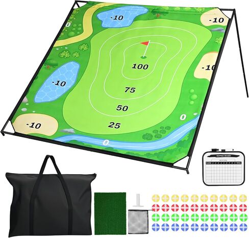 Golf Chipping Game Set, Extra-Large 6x6ft with Aluminum Frame, Portable Family Target Game for Chipping Practice Fun for Kids and Adults Indoor & Outdoor Yard in Kuwait