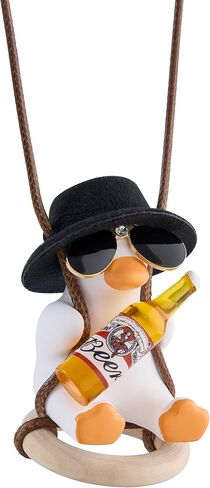 Skylar Swinging Duck Car Hanging Ornament 3-Pack, Basketball Soccer & Beer Duck Bundle, Cute Rearview Mirror Decor, Funny Car Accessories & Gift Set in Saudi Arabia