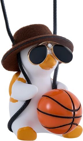 Skylar Swinging Duck Car Hanging Ornament 3-Pack, Basketball Soccer & Beer Duck Bundle, Cute Rearview Mirror Decor, Funny Car Accessories & Gift Set in Saudi Arabia