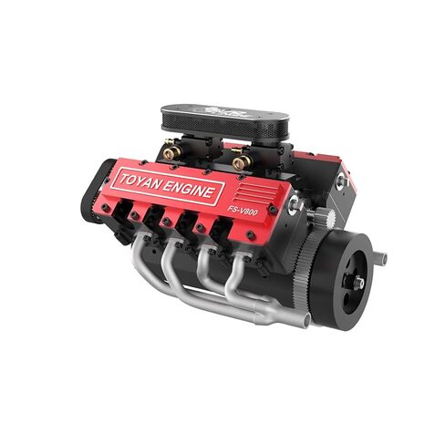 V8 Engine Kit That Works, FS-V800 1/10 Eight-Cylinder Four-Stroke Water-Cooled Nitro Engine Model for RC Car & Boat (KIT Version) in Kuwait