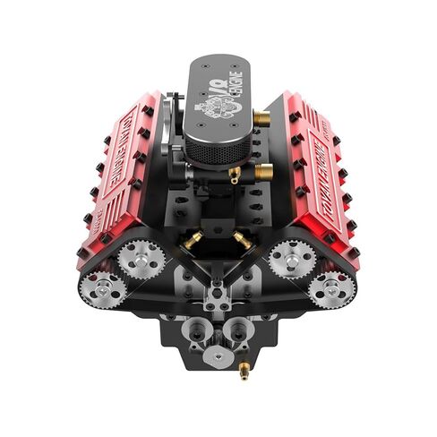 V8 Engine Kit That Works, FS-V800 1/10 Eight-Cylinder Four-Stroke Water-Cooled Nitro Engine Model for RC Car & Boat (KIT Version) in Kuwait
