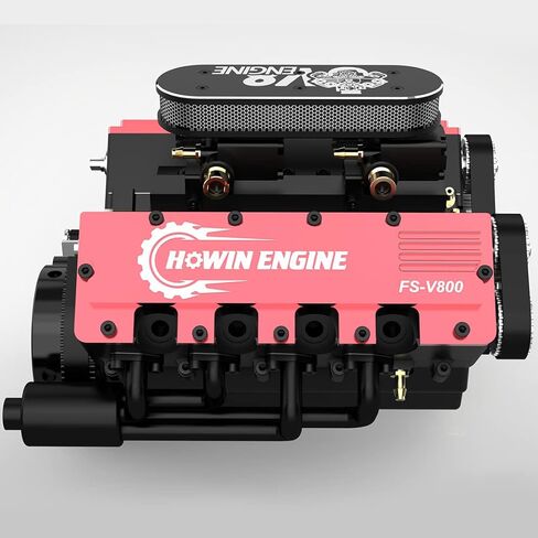V8 Engine Kit That Works, FS-V800 1/10 Eight-Cylinder Four-Stroke Water-Cooled Nitro Engine Model for RC Car & Boat (KIT Version) in Kuwait