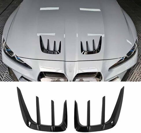 A Pair Engine Hood Trim for BMW M3 M4 G80 G82 G83 2021-2025 Hood Air Vent Trim Cover ABS Plastic(Carbon Fiber Painted) in Kuwait