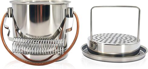 Jumbo Stainless Steel Brush Washer - Multi-Purpose Paint Brush Cleaner with Spiral Holder, Removable Sediment Grate & Handle - Compatible with Water, Turpentine, Paint Thinners in Kuwait