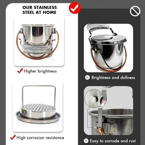 Jumbo Stainless Steel Brush Washer - Multi-Purpose Paint Brush Cleaner with Spiral Holder, Removable Sediment Grate & Handle - Compatible with Water, Turpentine, Paint Thinners in Kuwait