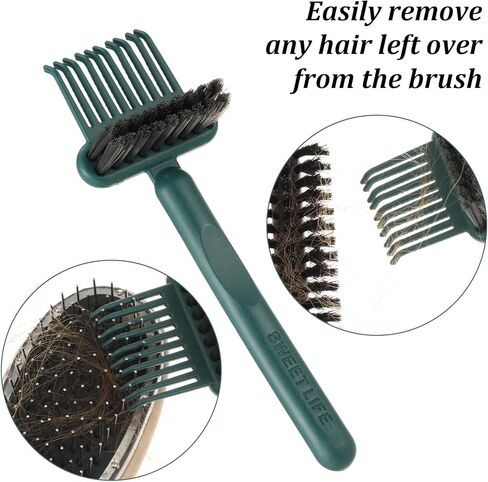 2Pcs Hairbrush Cleaner Tool Hair Brush Cleaner Tool 2-in-1 Comb Cleaners Tools for Women Men Home Travel Salon Removing Hair Dust in Kuwait