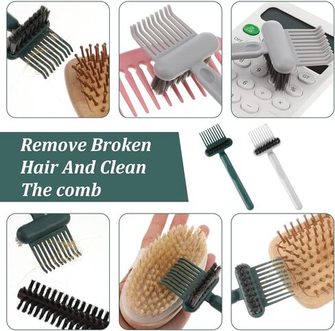 2Pcs Hairbrush Cleaner Tool Hair Brush Cleaner Tool 2-in-1 Comb Cleaners Tools for Women Men Home Travel Salon Removing Hair Dust in Kuwait