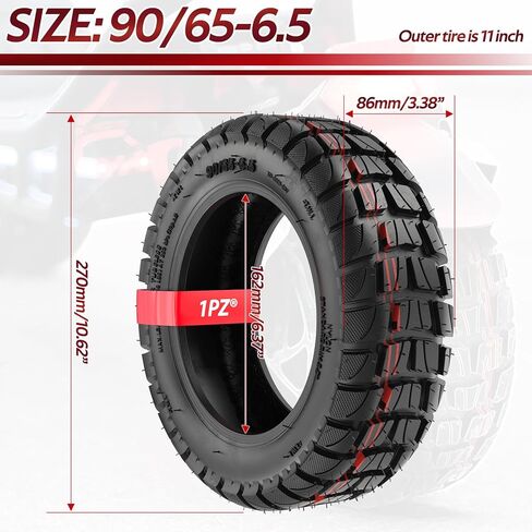 1PZ ET3-XDF Motorcycle Electric Scooter Refitted 11-inch Tubeless Tyre 90/65-6.5 Thick Road Tire for Dualtron Zero 11X Kaabo Scooter 38cc 47cc 49cc Mini Pocket Bikes MTA1 MTA2 GP-RSR in Kuwait