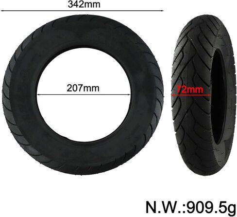 Scooter Tire, Tubeless 12X3" Tire For E-Bike E-Moto Moped E-Tricycle, Outer Tire Dirt Bike Street Tire Dirt Bike Tire For Electric Scooter & Bike For Electric Scooter Upgrade Lightweight Replacement in Kuwait