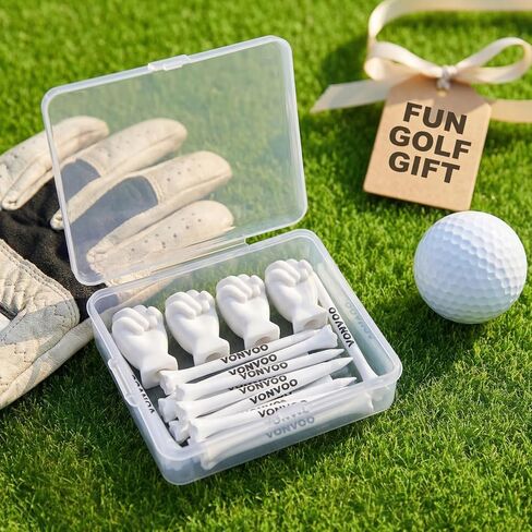 Funny Golf Tee Gift Set, 24-Piece – Silicone Fist Toppers & 3-1/4" Plastic Tees with Height Markers, Novelty Golf Prank Gift for Men, Parties & White Elephant Exchange in Kuwait