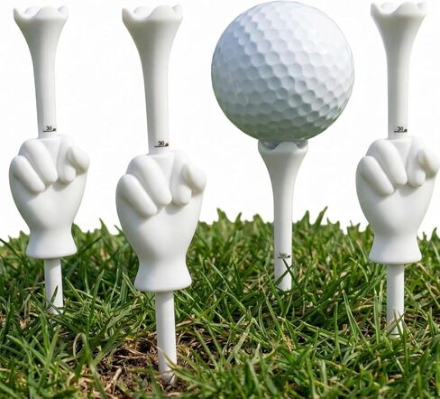 Funny Golf Tee Gift Set, 24-Piece – Silicone Fist Toppers & 3-1/4" Plastic Tees with Height Markers, Novelty Golf Prank Gift for Men, Parties & White Elephant Exchange in Kuwait
