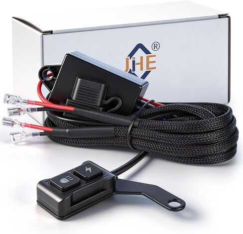JHE Motorcycle Led Light Wiring Harness Kit,Driving Light Switch, With Waterproof Motorcycle Light Switch, Used To Control Led Light Bar/Driving Light/Fog Light Wiring Harness For Motocycle,3 MODE. in Kuwait