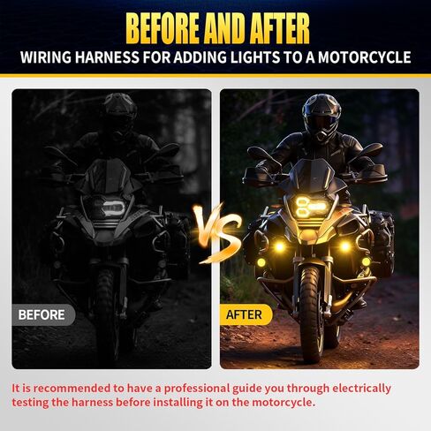 JHE Motorcycle Led Light Wiring Harness Kit,Driving Light Switch, With Waterproof Motorcycle Light Switch, Used To Control Led Light Bar/Driving Light/Fog Light Wiring Harness For Motocycle,3 MODE. in Kuwait