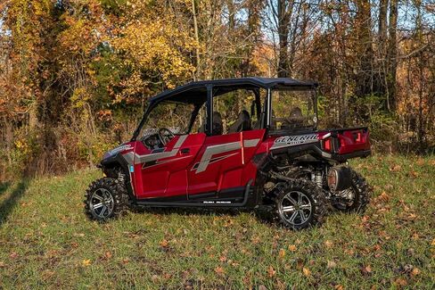 SuperATV Rock Sliders Nerf Bars Tree Kickers لعام 2017+ بولاريس جنرال 4 | التجاعيد السوداء | مصنوعة من أنابيب شديدة التحمل مقاس 1.75 بوصة | لمسة نهائية من مسحوق الطلاء | تركيب بمسمار in Kuwait
