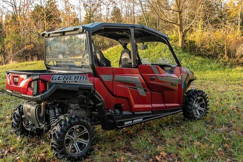 SuperATV Rock Sliders Nerf Bars Tree Kickers لعام 2017+ بولاريس جنرال 4 | التجاعيد السوداء | مصنوعة من أنابيب شديدة التحمل مقاس 1.75 بوصة | لمسة نهائية من مسحوق الطلاء | تركيب بمسمار in Kuwait