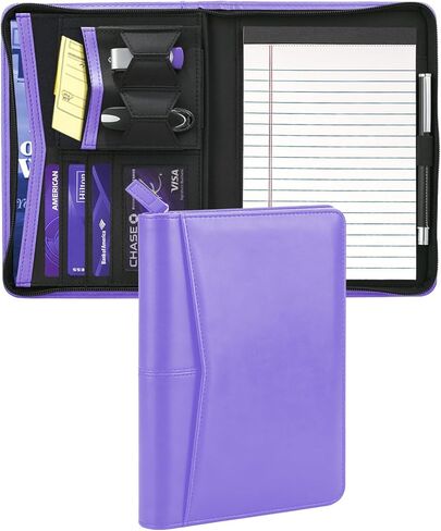 Junior Padfolio/Resume Portfolio Binder with Refillable Lined Notepad, A5 Padfolio Folder, Business Portfolio, Multi-Function Case, A5 Writing Pad Included,Black. in Kuwait