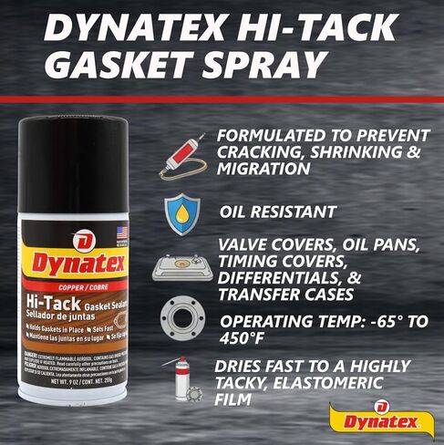 Dynatex 49358 بخاخ لاصق ذو حشية عالية، رائحة مذيبة لاذعة، -65/450 درجة فهرنهايت، علبة رذاذ 9 أونصة، أحمر in Saudi Arabia