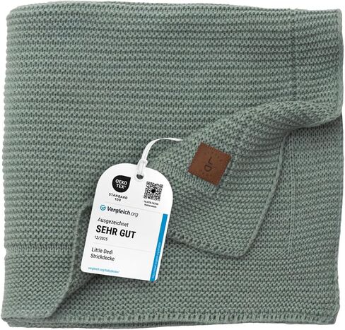 Soft Knit Baby Blanket 30x40 in, Stone – Oeko-Tex Certified, Breathable Swaddle & Receiving Blanket for Newborns, Crib & Stroller, Machine Washable in Saudi Arabia