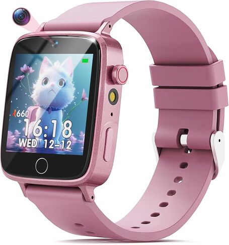 NBKLS Kids Watch for Girls 4 5 6 7 8 9 10 Years Old Gifts, Smart Watch for Kids with 26 Puzzle Games, HD Touch Screen, Flashlight, Learn Cards, Audiobook, Toddler Toys Christmas Birthday Gifts in Kuwait