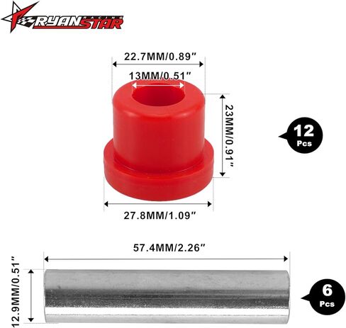 RYANSTAR RACING Rear Leaf Spring Bushing Kit Compatible with Club Car Precedent 2004-Up Golf Carts, Rear Suspension Bushing & Sleeve Set, Durable Polyurethane Replacement Parts in Kuwait