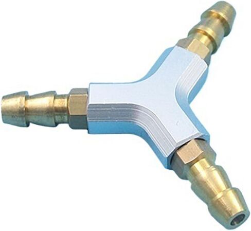 RC Boat Aircraft Brass Y-Shaped M5 Water Oil Line Splitter Connector for 4x7mm Silicone Tube Or 4mm Fuel Hose(Silver) in Kuwait