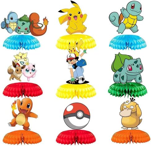 anime Birthday Party Supplies , 9Pcs Honeycomb Centerpieces for Toy animen Decorations, Double Sided Table Decorations Centerpieces Party. in Kuwait