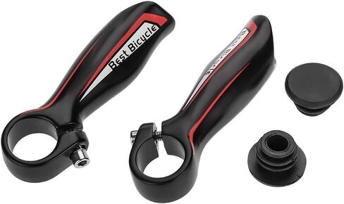 1 Pair Bike Bar End, 22.2mm 7/8in Bicycle Bar End, Black Aluminum Alloy Bicycle Handlebar Ends with Rubber Plugs for Bike Handlebar, Ergonomics Design, 4.5 x 1.6 x 1.2in in Kuwait