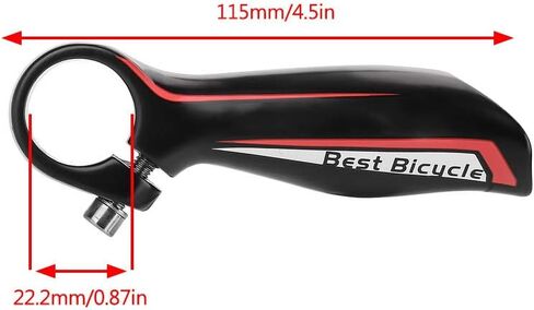 1 Pair Bike Bar End, 22.2mm 7/8in Bicycle Bar End, Black Aluminum Alloy Bicycle Handlebar Ends with Rubber Plugs for Bike Handlebar, Ergonomics Design, 4.5 x 1.6 x 1.2in in Kuwait