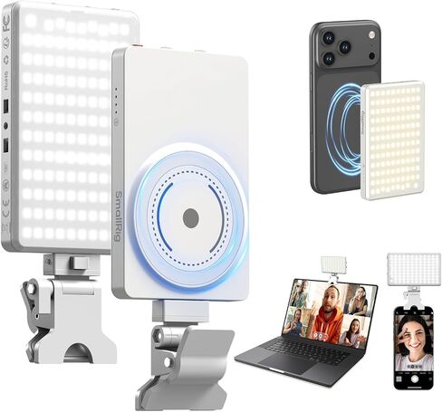 SmallRig M3 Magnetic Selfie Phone Light with Clip, 120 LEDs 2000mAh Rechargeable, 2700K-6500K, Portable Content Creators Light for Video Recording, for iPhone/Laptop/Camera/Webcam (Ink Blue) - 5505 in Saudi Arabia