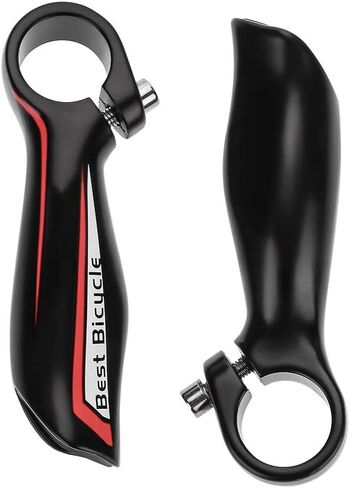 1 Pair Bike Bar End, 22.2mm 7/8in Bicycle Bar End, Black Aluminum Alloy Bicycle Handlebar Ends with Rubber Plugs for Bike Handlebar, Ergonomics Design, 4.5 x 1.6 x 1.2in in Kuwait