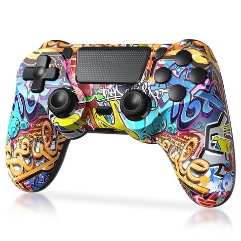وحدة تحكم لاسلكية TIANHOO متوافقة مع PS4/Pro/Slim، مع ردود فعل الاهتزاز، واستشعار الحركة، ولوحة اللمس، وشريط الإضاءة، والمشاركة، ومكبر الصوت، ومقبس سماعة الرأس مقاس 3.5 مم (كتابة على الجدران) in Kuwait
