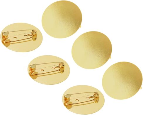 ONLYKXY 30pcs 3cm Metal Brooch Tray Round Flat Blank Pins Disk Base Back Clasps Badge Craft Fasteners Lock Buckle Bar Pin for Corsage Lapel DIY Jewelry Decor Name Tags Making Accessories (Slver) in Kuwait