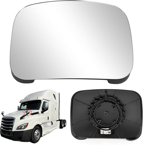 زجاج مرآة غطاء محرك السيارة TOP-MAX متوافق مع شاحنة Freightliner Cascadia Truck 2018+، استبدال زجاج مرآة غطاء المحرك المحدب الساخن، جانب السائق أو الراكب، يستبدل 2277791502 in Kuwait