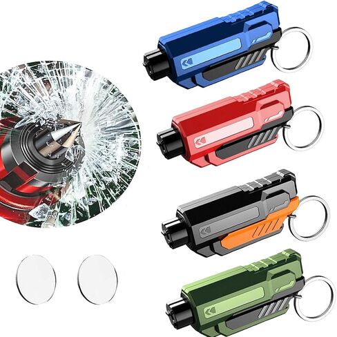 4Pack Upgrade Car Window Breaker Seatbelt Cutter Keychain, Portable Car Emergency Escape Tool, Safe HammerGlass Breaker Under Water (Red+Red+Orange+Orange) in Saudi Arabia