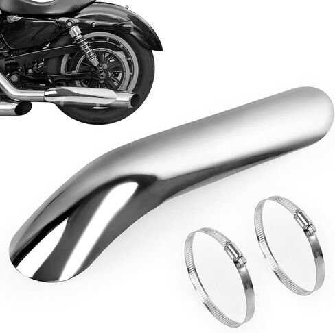 Universal Motorcycle Eexhaust Heat Shield, Bent Metal Shield Exhaust Guard with 90-110mm Clamps (Silver) in Kuwait