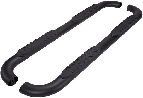 TrailFX Nerf Bars for Ram 1500 Crew Cab 2019-2025 Titanium Black Steel 4 Inch Oval Bent Side Steps with Slip-Resistant Molded Step Pads Rocker Panel Mount Set of 2 Running Boards in Kuwait