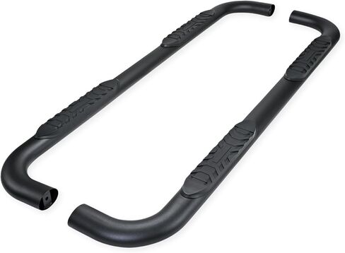 TrailFX Nerf Bars for Ram 1500 Crew Cab 2019-2025 Titanium Black Steel 4 Inch Oval Bent Side Steps with Slip-Resistant Molded Step Pads Rocker Panel Mount Set of 2 Running Boards in Kuwait