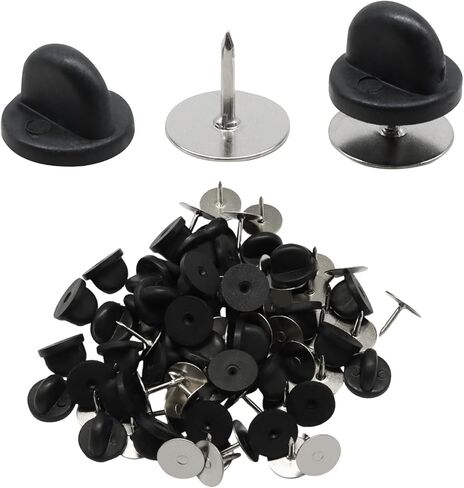 Rubber Blank Pin Backs - 80 Pairs 9mm Length 10mm Width PVC Rubber Butterfly Clutch Backings for Lapel Pins, Tie Tacks, Badges & DIY Crafts, Easy to Use, Robust & Secure Hold in Kuwait