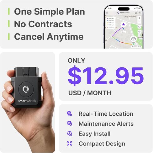 GPS Tracker for Vehicles- Real Time Location Tracking, Route History, Speed & Driving Insights, Geo-Fence, Accident Alerts |Car Tracker for Families & Fleets |Cancel Anytime in Saudi Arabia