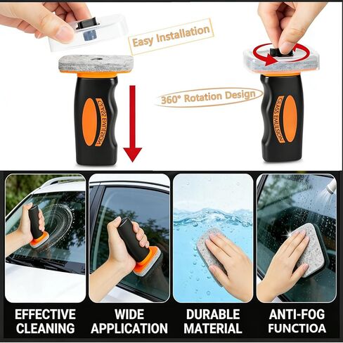 2Pcs Glass Oil Film Remover, Advanced Auto Glass Polish & Hydrophobic Coating with Ergonomic Applicator, Professional Windshield Restorer for Luxury Vehicles & Architectural Glass in Kuwait