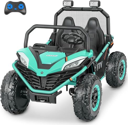 ELEMARA 24V Ride on Car for Kids, 2 Seater XL 20" Seat Ride on Toy, 10AH 4WD Battery Powered 4.5MPH Electric Car with Remote, 3 Speeds, Music Gift for Ages 3-8 in Kuwait